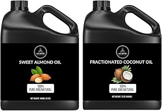 Naturevibe Botanicals Sweet Almond Oil 32oz and Fractionated Coconut Oil 32oz |Oil Combo