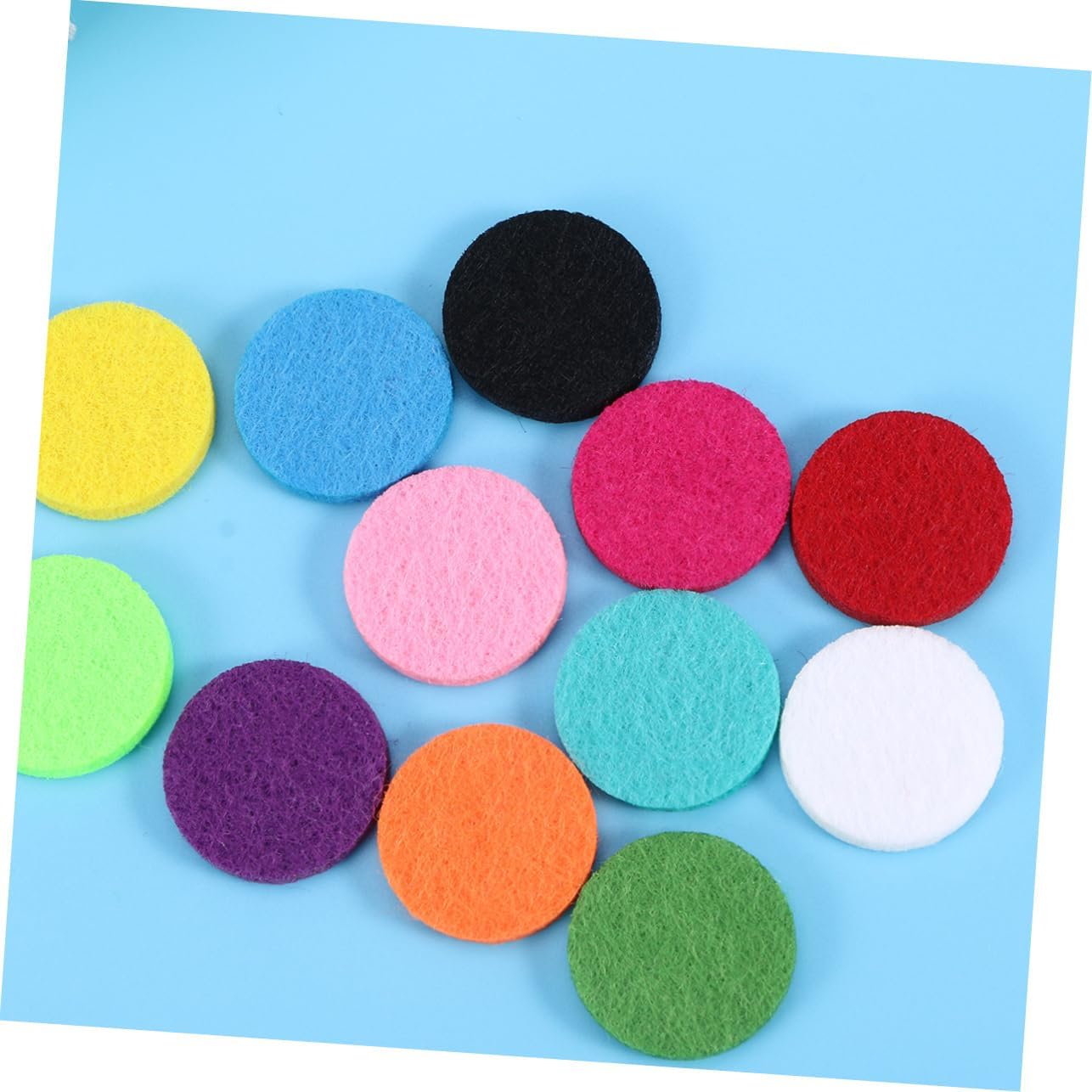 GARVALON 12Pcs Aromatherapy Essential Oil Diffuser Locket Refill Pads Multi-Color Cotton Inserts for Car Diffuser and Pendant Necklace Compatible Essential Oil