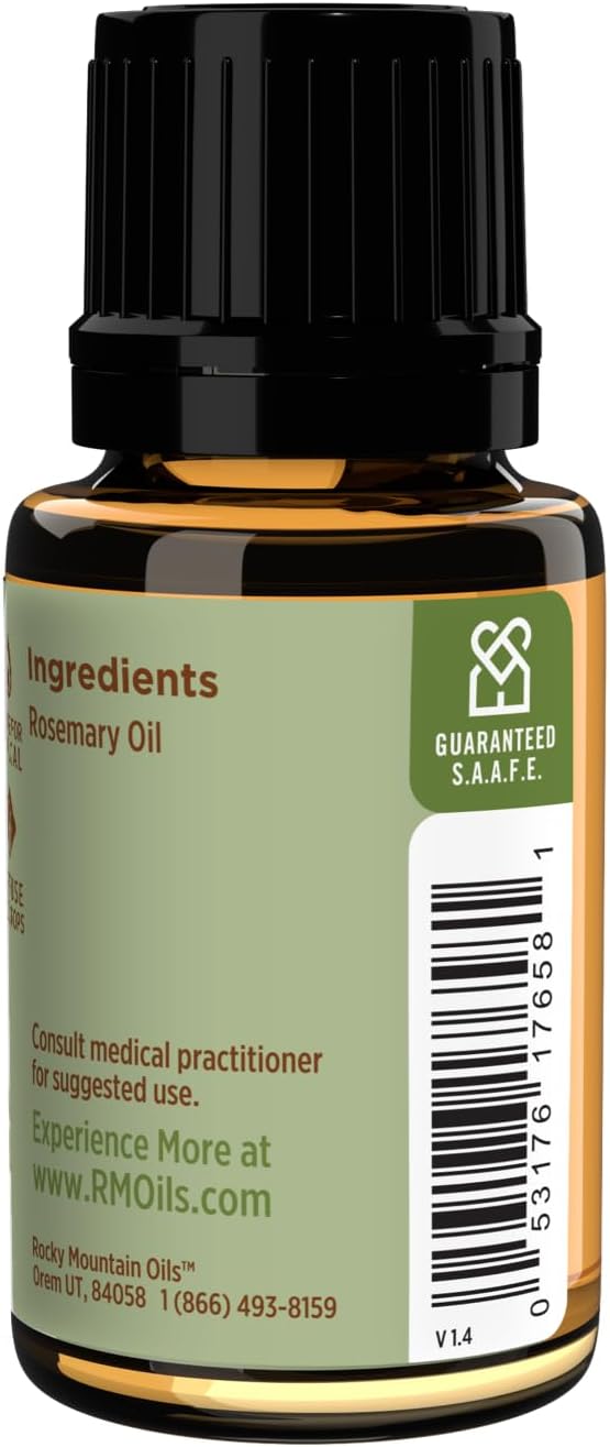 Rocky Mountain Oils Rosemary Essential Oil - Natural Aromatherapy Essential Oils for Diffusers, Topical, and Home - 15ml