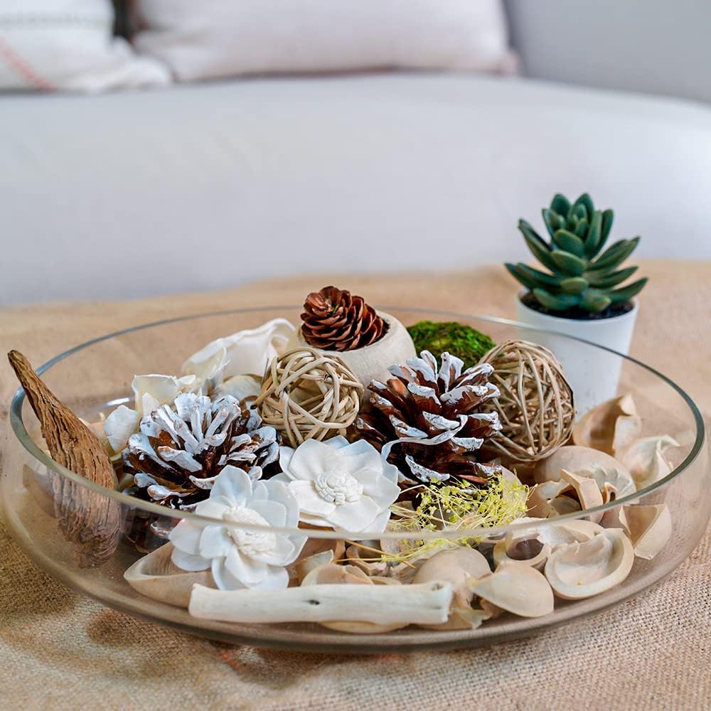 Qingbei Rina Spring Potpourri Dried Flowers,Peach Scented Decorative Potpourri Bowl Filler,Vase Filler,Home Fragrance Smell,Bathroom Decor,14 oz(White)