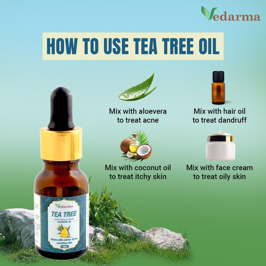 Tea Tree Essential Oil, 100% Pure and Natural, for Skin and Hair Care 10ml