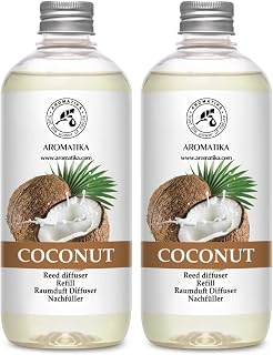 Reed Diffuser Refill Coconut - 2 x 17 Fl Oz - Room Diffuser Refill - Home Fragrance - Air Freshener - Scented Diffuser - Coconut Aroma - Room Fragrance - Coconut Scented Diffuser