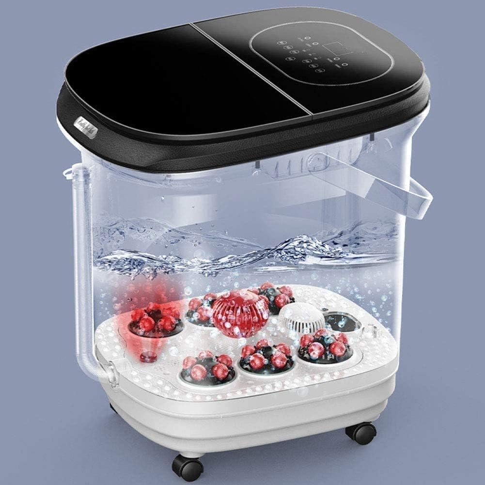 Foot Spa Bath Massager with Heat Bubbles Function, 6 Massage Rollers Digital Temperature Control Pedicure Tub Bath for Feet Home Use