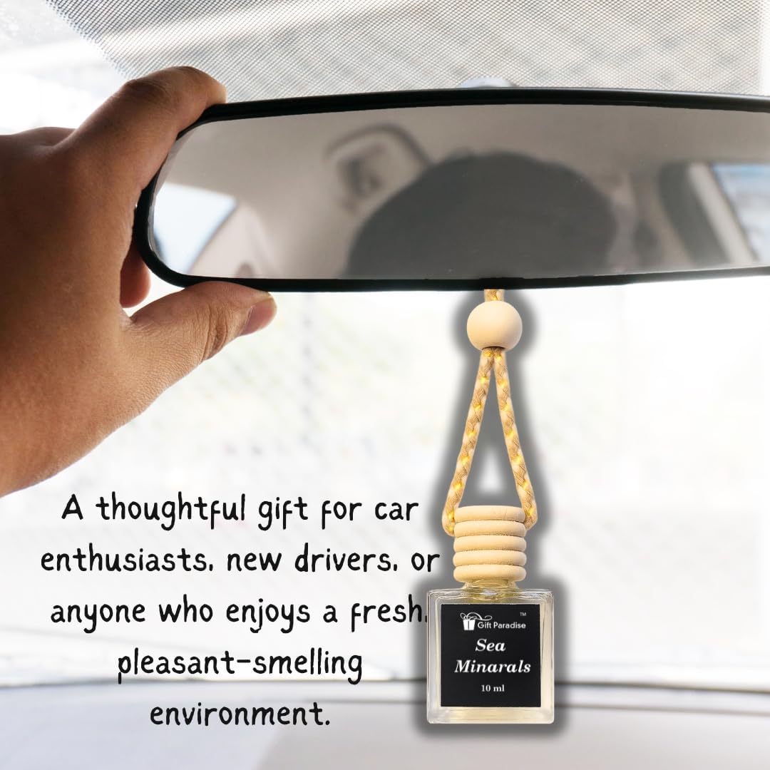 Sea Minerals Car Freshener Set of 3 – Long Lasting Premium Air Fresheners with Velvet gift bag – Refreshing Oceanic Scent for Car, Closet & Office