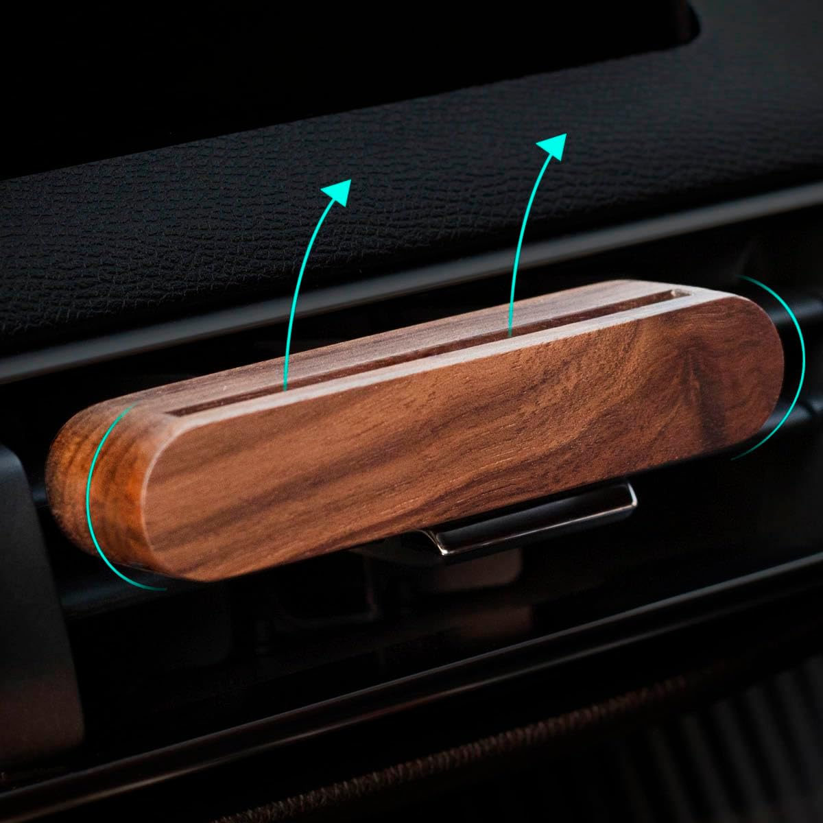 1-Pack Car Diffuser Vent Clip,Non-Electric Essential Oil Air Freshener, Refillable Walnut Wood Design, Interior Car Vent Diffuser Clips, Automotive Decoration Accessories (No Essential Oils)