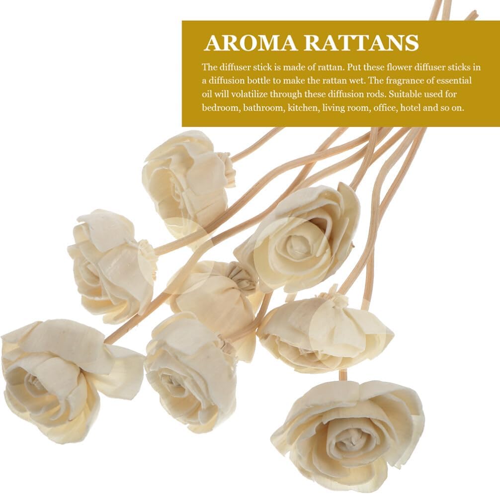6pcs Aromatherapy Rattan Diffuser Sticks Essential Oil Diffuser Fragrance Diffuser Aroma Diffuser Aroma Flower Rattan Sticks Aroma Sticks Aroma Bottle Accessory oiling Rose Refill