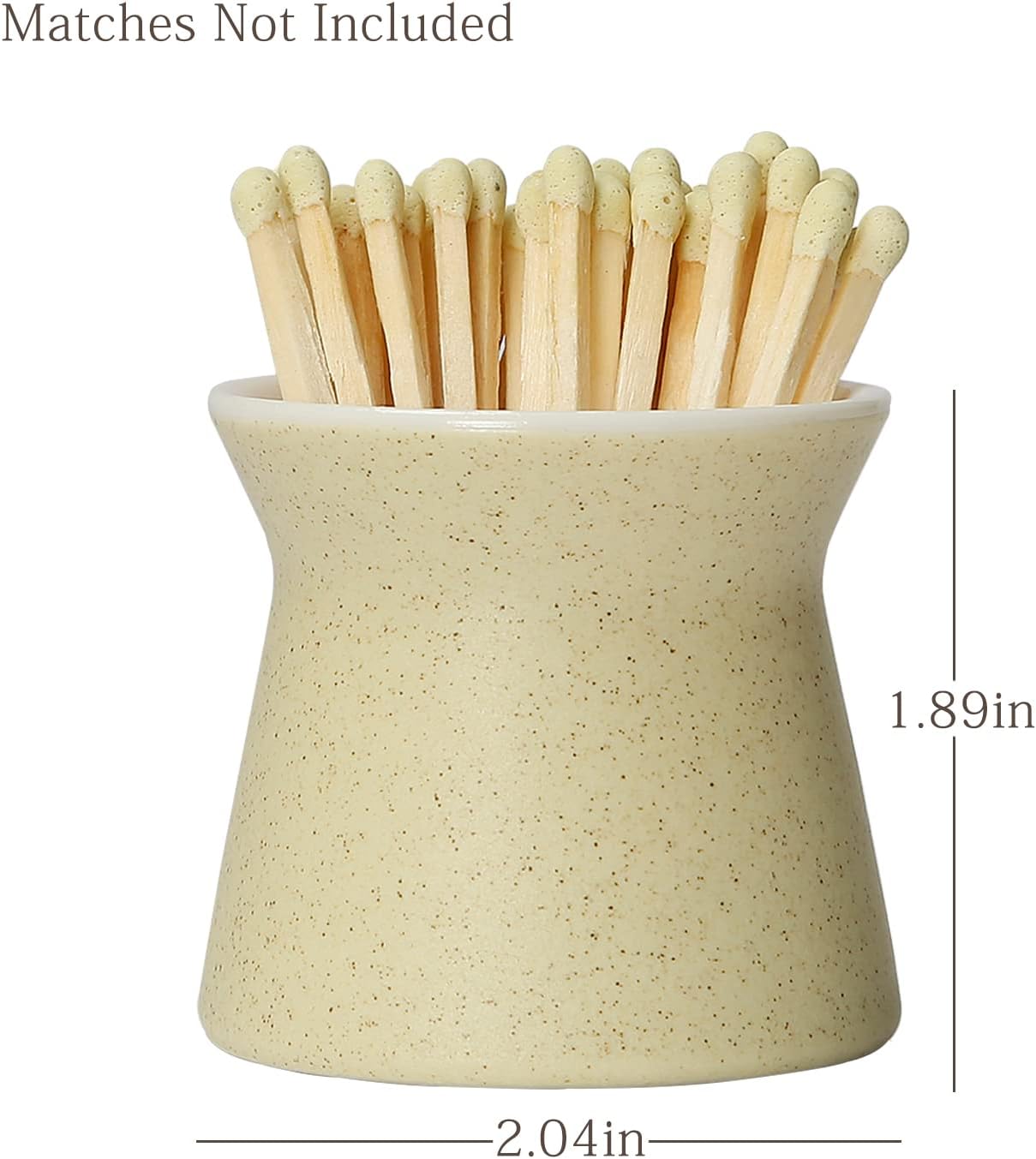 2 Pack Match Holder with 6 Pcs Strikers, Handmade Ceramic Match Box for All Matches, Cute Home Decor Match Jar with Striker for Candle, Fireplace, Parlor. (Sold Without Matches) (Off White)