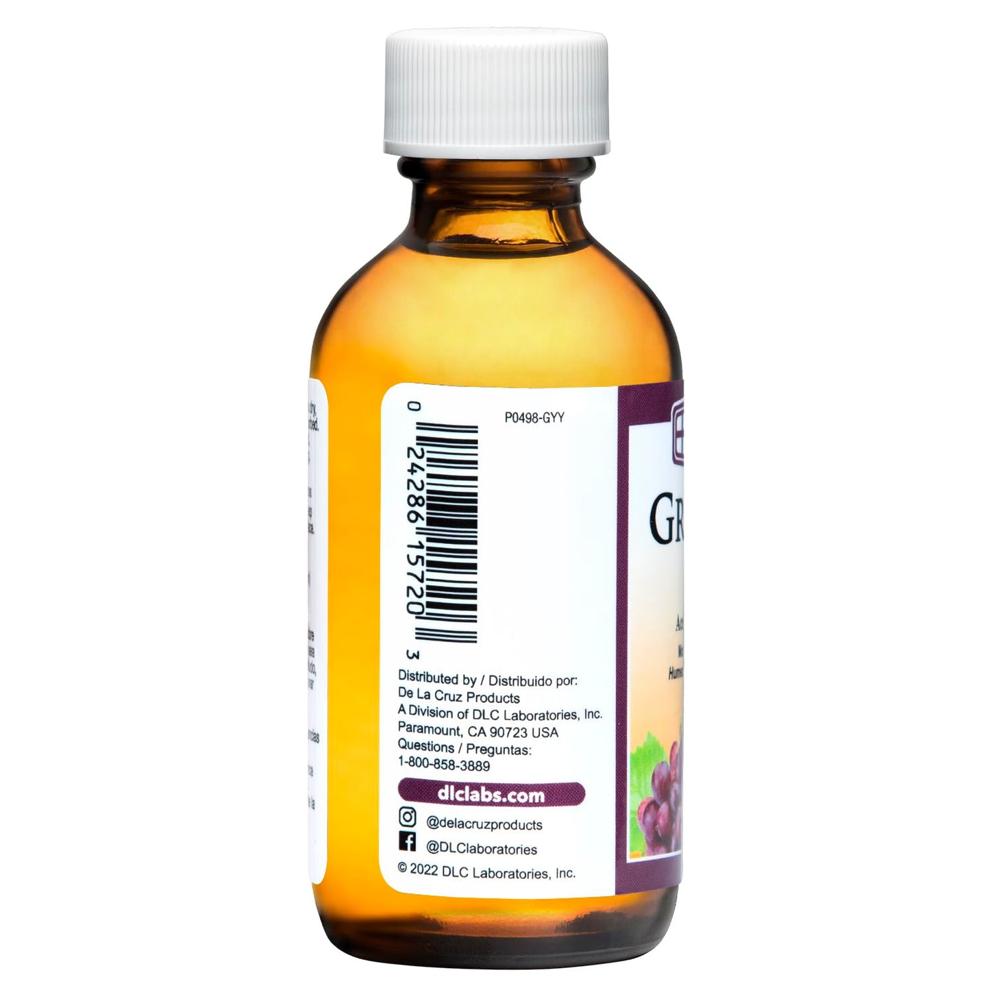 De La Cruz Grapeseed Oil - Natural Expeller Pressed Grapeseed Oil for Skin and Hair - Lightweight Body Oil for Dry Skin 2 FL. OZ. (59 mL)