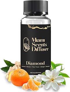 Diamond Touch Essential Oil Refill Luxury Hotel Inspired - Long Lasting Aroma for Home Office Diffuser, 120ml Fresh Blend of Jasmine, Mandarin, Tea Tree and Ginger, Scent for Spa Wellness Aromatherapy