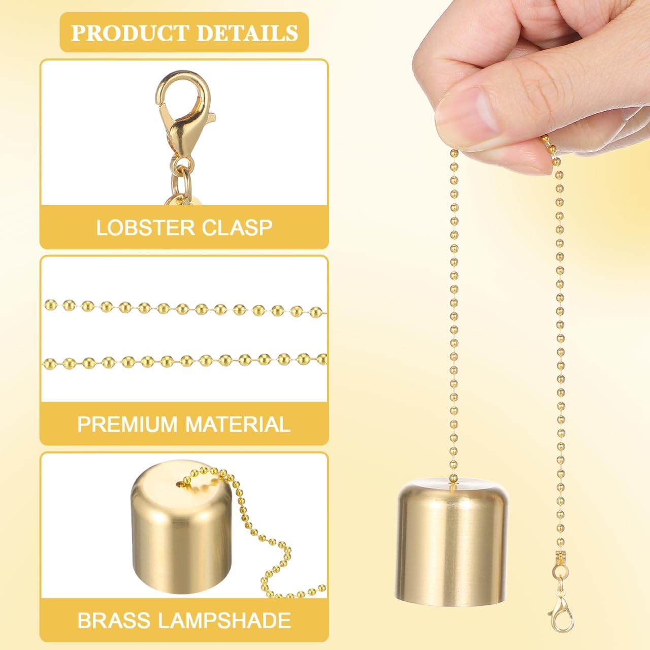 Brass Candle Extinguishers Set of 2 Small Snuffer Caps with Chain for Candle Wick Flame Safety and Scented Use Heat-Resistant Accessory for Home