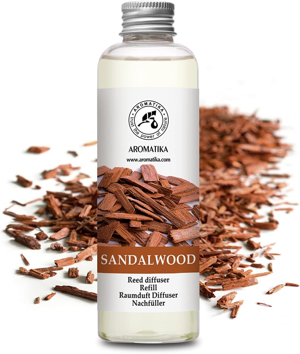 Reed Diffuser Refill Sandalwood 6.8 Fl Oz - 200ml - Room Diffuser Refill - Home Fragrance - Scented Diffuser - Fresh Fragrance - Aromatherapy - Air freshener - Fresh and Long Lasting Fragrance
