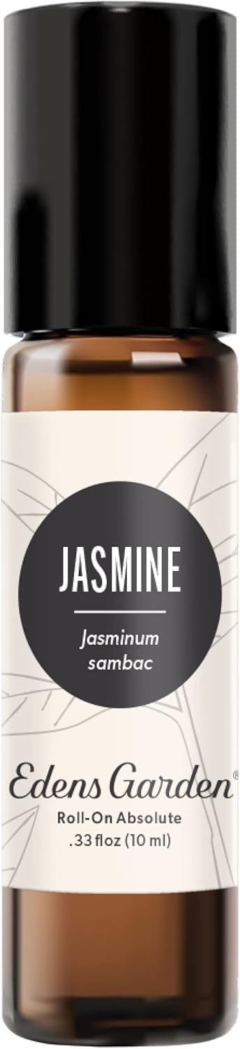 Edens Garden Jasmine- Sambac Absolute Essential Oil Roll-On- 100% Pure Premium Grade, Natural, Therapeutic, Aromatherapy, Kid & Skin Safe, The Best for Body, Health Pre-Diluted 10 ml (.33 fl oz)