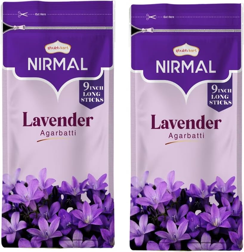 Shubhkart Nirmal Lavender Incense Sticks - Pack of 2 Incense, 200 Sticks Premium Lavender Fragnance | Aromatherapy Incense for Air Purifier, Mind & Spirit, Calmness