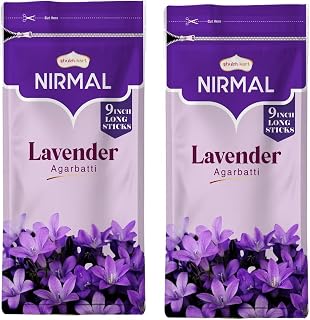 Shubhkart Nirmal Lavender Incense Sticks - Pack of 2 Incense, 200 Sticks Premium Lavender Fragnance | Aromatherapy Incense for Air Purifier, Mind & Spirit, Calmness