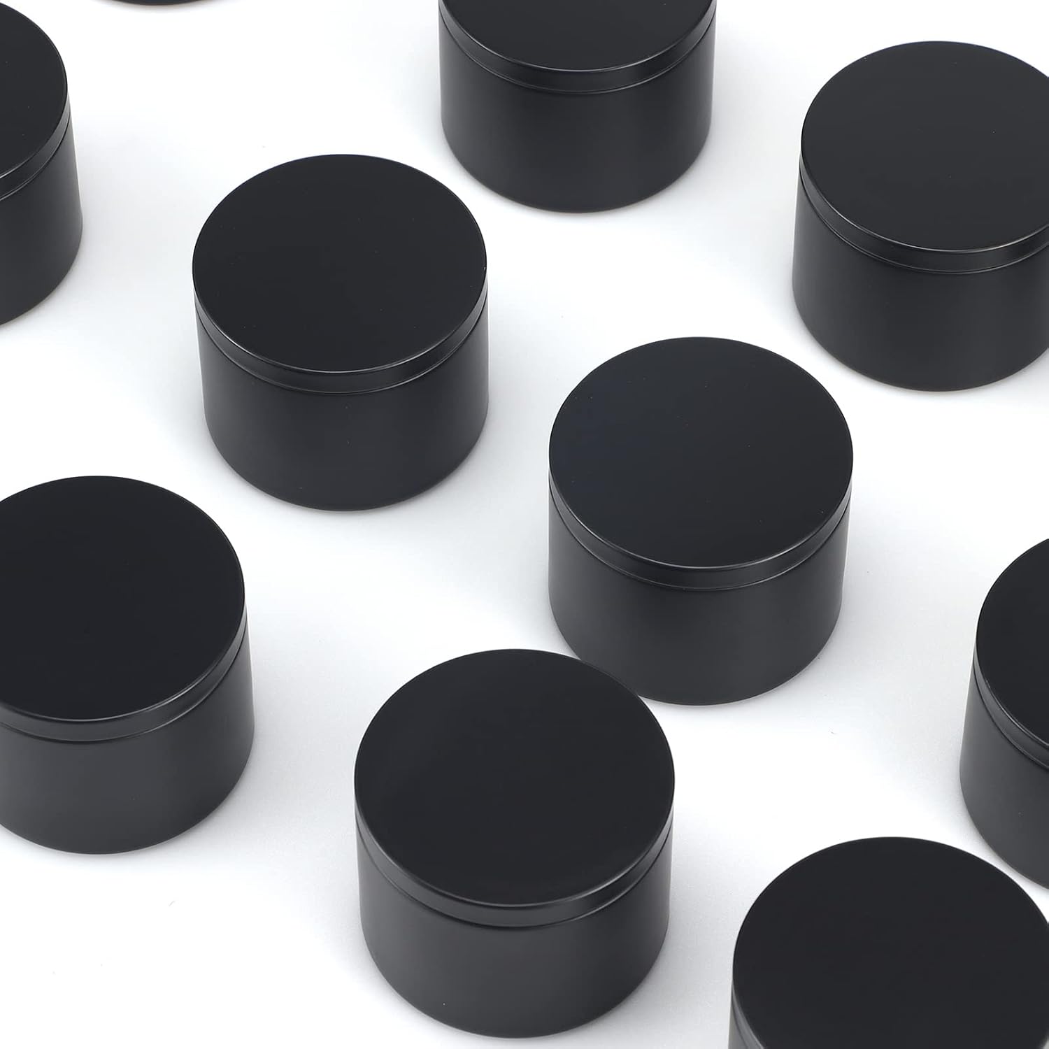 sonviitins 48 Pieces 4 Oz Black Candle Tins,4oz Candle Jars Candle Containers with Lids, Candle Tin for Candles Making, Arts & Crafts, Storage, and Gifts
