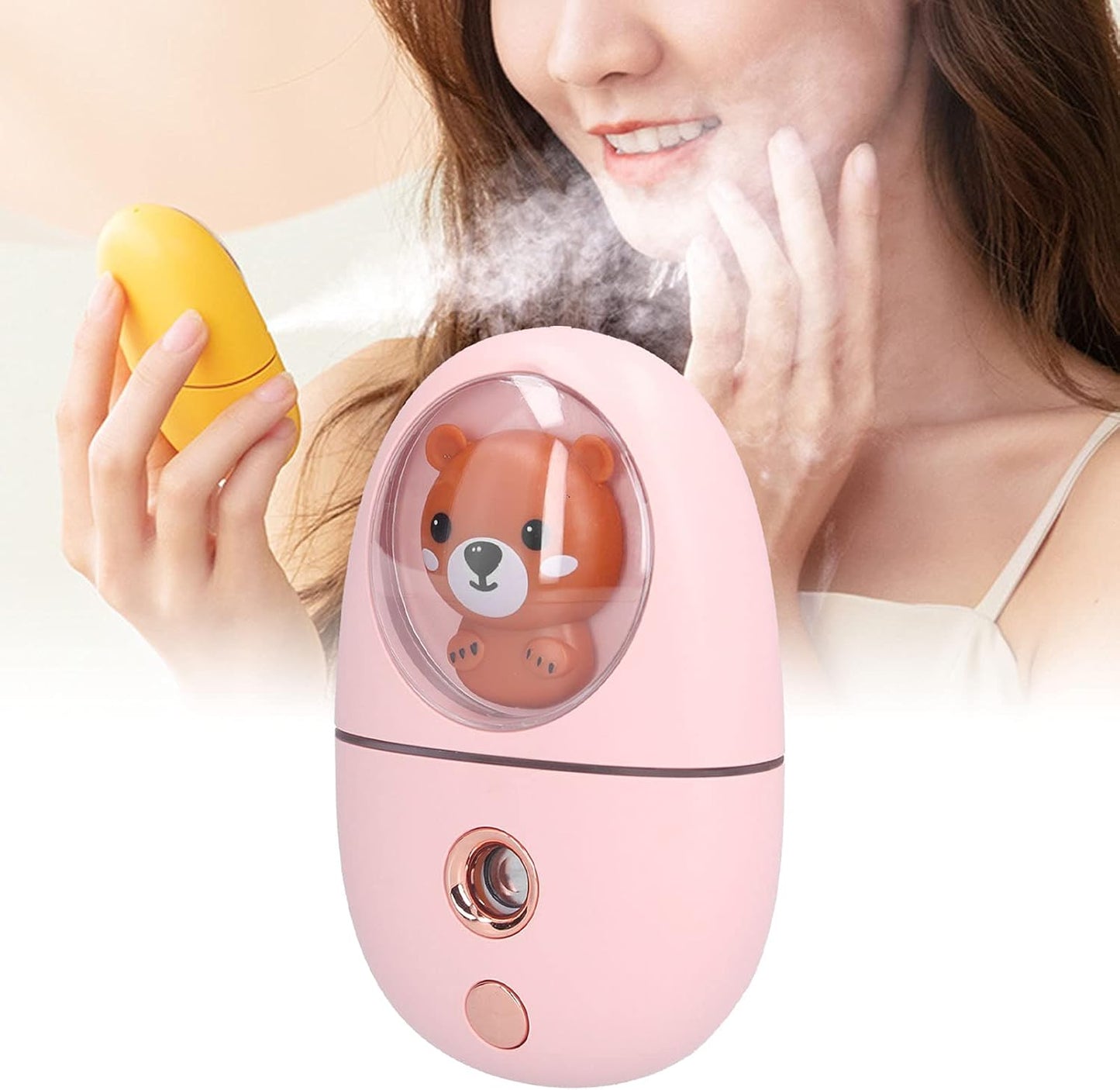 GLOGLOW Portable Nano Facial Steamer Handheld Facial Mist Sprayer Cordless Face Moisturizer with 35ml Water Tank 60 Min Battery Warm Light for Home Travel Skin Care Hydration