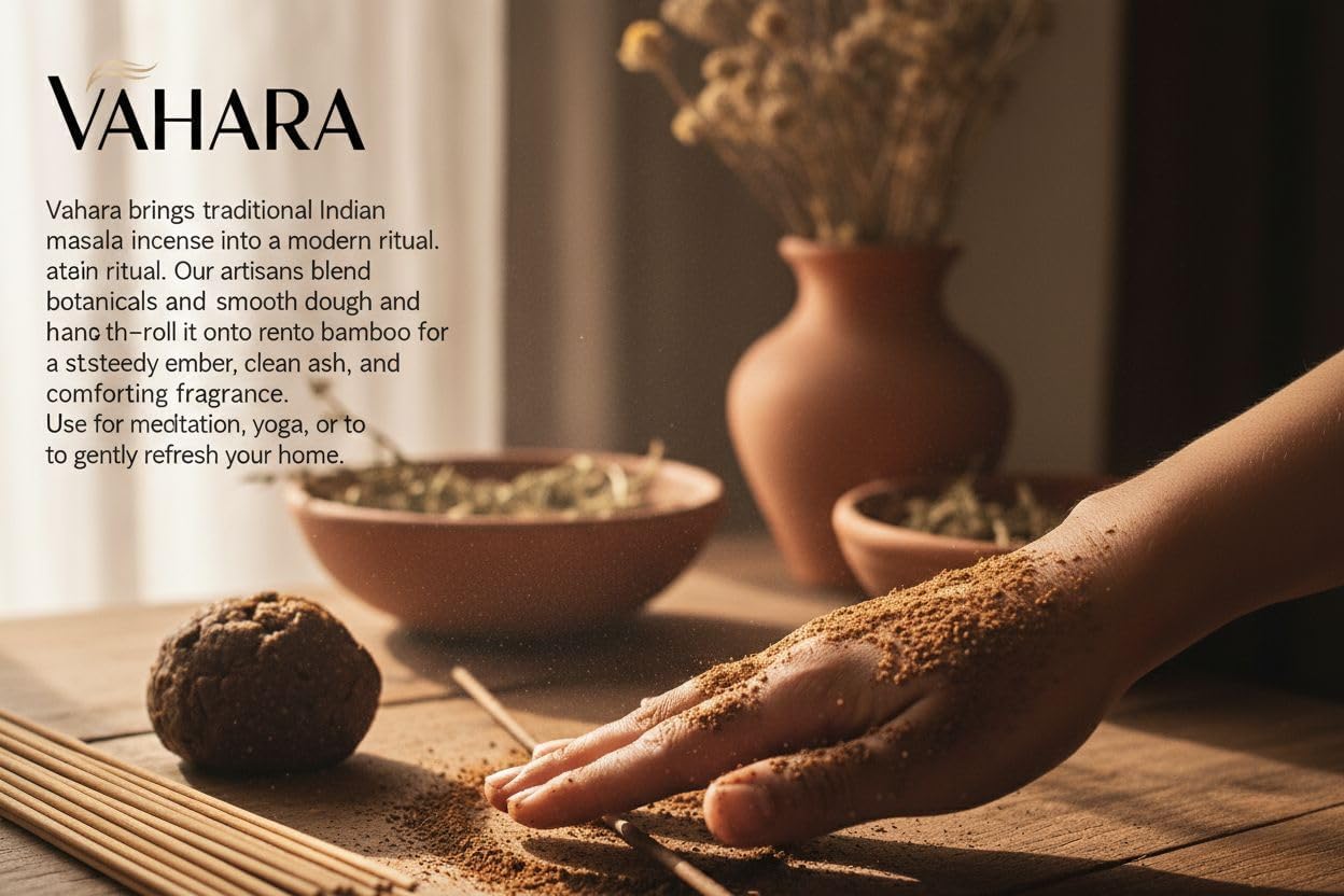 Premium Vahara Patchouli Silk Incense Sticks | 100g Natural Hand-Rolled Masala Incense for Meditation, Relaxation & Home Fragrance
