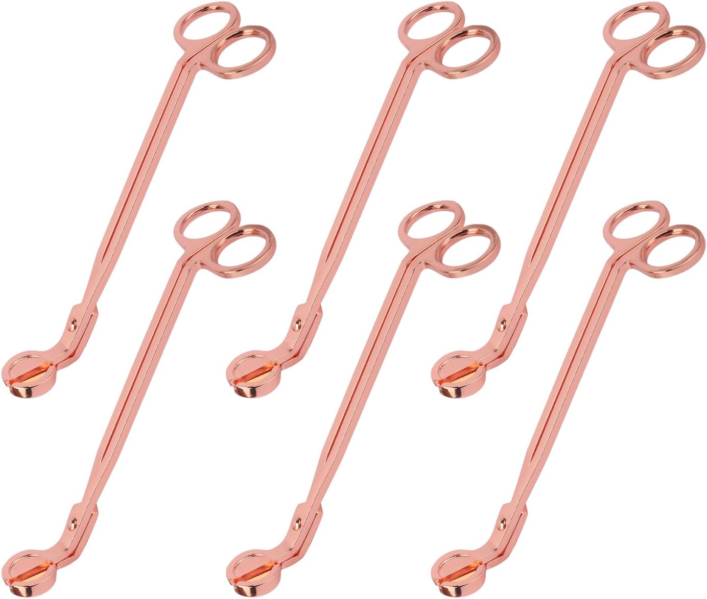 6 PCS 7 Inch Rose Gold Candle Wick Trimmer, Stainless Steel Wick Cutter for Candles, Cut Spent Wicks, Allow Cleaner Burn and Prevent Soot Buildup, Wick Clipper Scissor Candle Tool