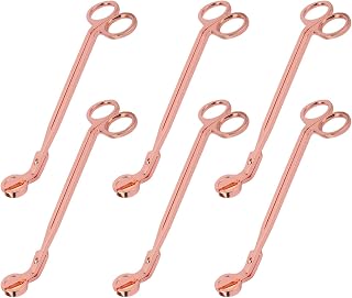 6 PCS 7 Inch Rose Gold Candle Wick Trimmer, Stainless Steel Wick Cutter for Candles, Cut Spent Wicks, Allow Cleaner Burn and Prevent Soot Buildup, Wick Clipper Scissor Candle Tool