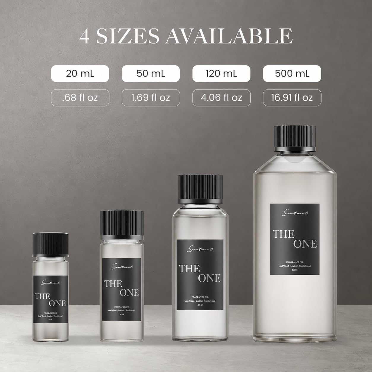Scentiment The One Diffuser Oil - Premium Hotel Scent with Notes of Cardamom, Leather, Lemon with Cinnamon & Sandalwood Home Scent, Hotel Fragrance Oil Diffuser Refill - 4.06 fl oz (120 mL)