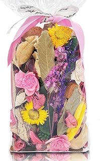 Qingbei Rina Potpourri Bags,Lavender/Rose Scent Potpourri Bowl Filler, Spring Decorative Dried Flowers,Home Fragrance Sachet Petals,Pink Vase Fillers(20 oz)