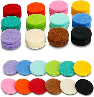 Maromalife 48PCS 22mm Replacement Refill Pads for 30mm Essential Oil Diffuser Necklace, Felt Pads for Aromatherapy Necklace Pendant Diffuser Bracelet Car Diffuser Vent Clip with 12 Colors, 0.87 Inch