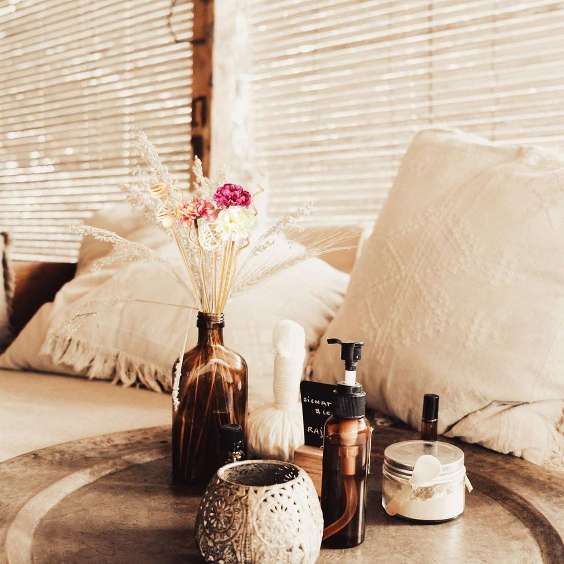 10 Pcs Diffuser Sticks Natural Rattan Flower Reed Fragrance Diffuser Set Essential Oil Replacement Rattan Aroma Sticks for Office Home Spa Yoga Room Decor