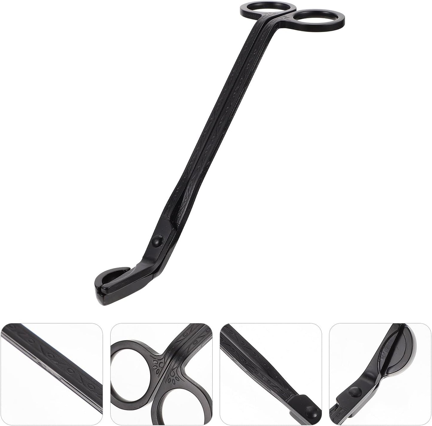 3 Pcs Stainless Steel Candle Wick Scissors and Snuffers Set Matte Black Wear-Resistant Wick Trimmers with Half-Round Head 18cm for Home Candle Care and Thick Maintenance