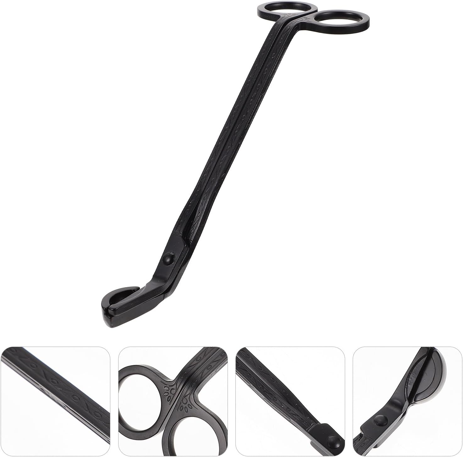 VOSAREA 3 Pcs Stainless Steel Candle Wick Trimmers and Snuffers Set, Matte Black Finish, 18cm Sturdy Multipurpose Wick Clippers for Household Candle Care
