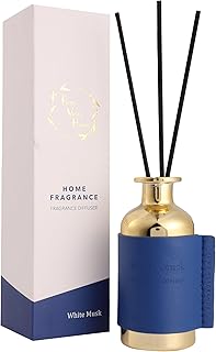 Reed Diffuser Set, White Musk / 2.7oz / Reed Diffusers for Home Fragrance – Natural Essential Oil Blend for Small Bathroom Decor, Aromatherapy Gift