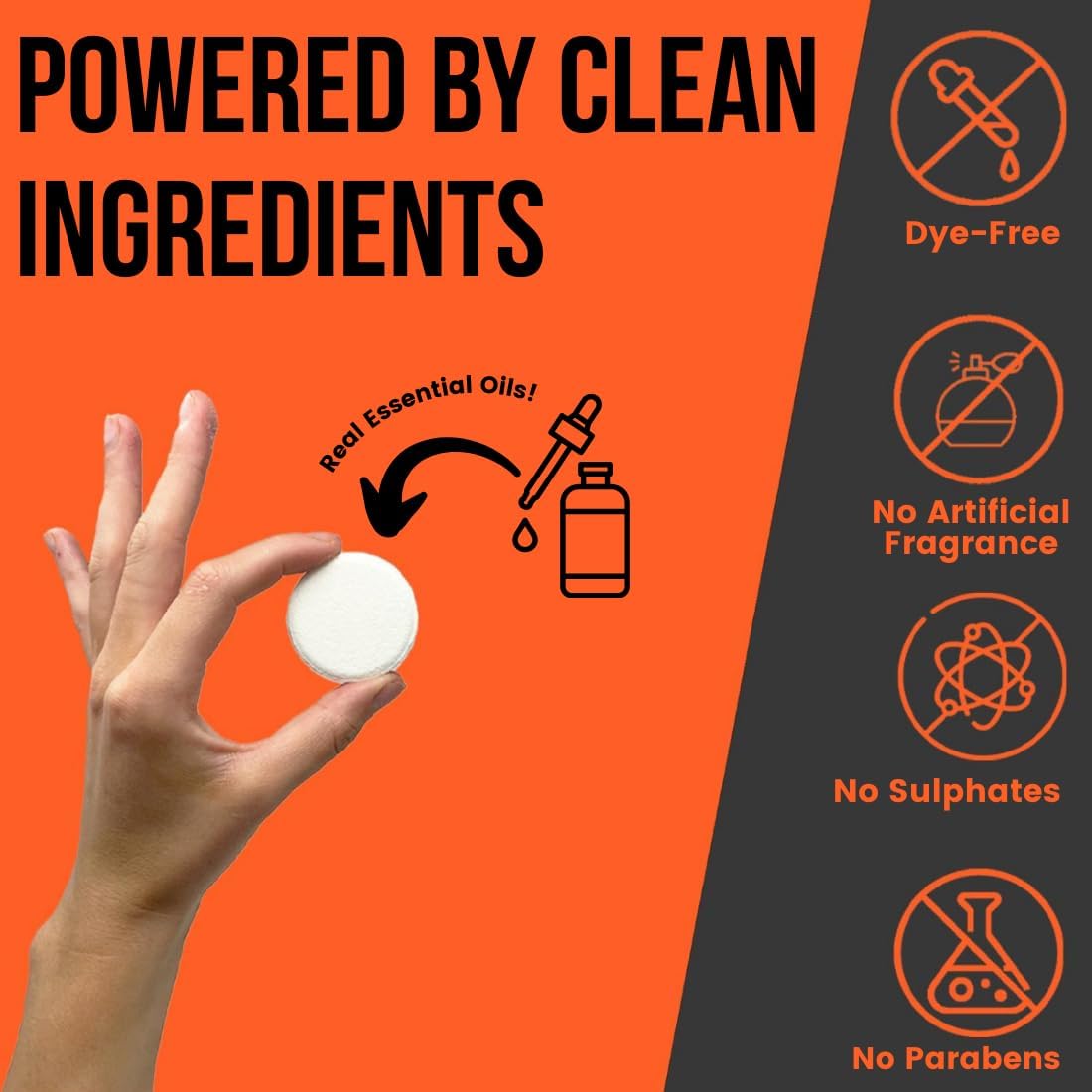 Pure Energizing Sport Shower Steamers - Natural Orange and Tea Tree Essential Oils, Made in USA, Muscle Recovery for Athletes, Gifts for Runners, Energizing Birthday Gifts for Men