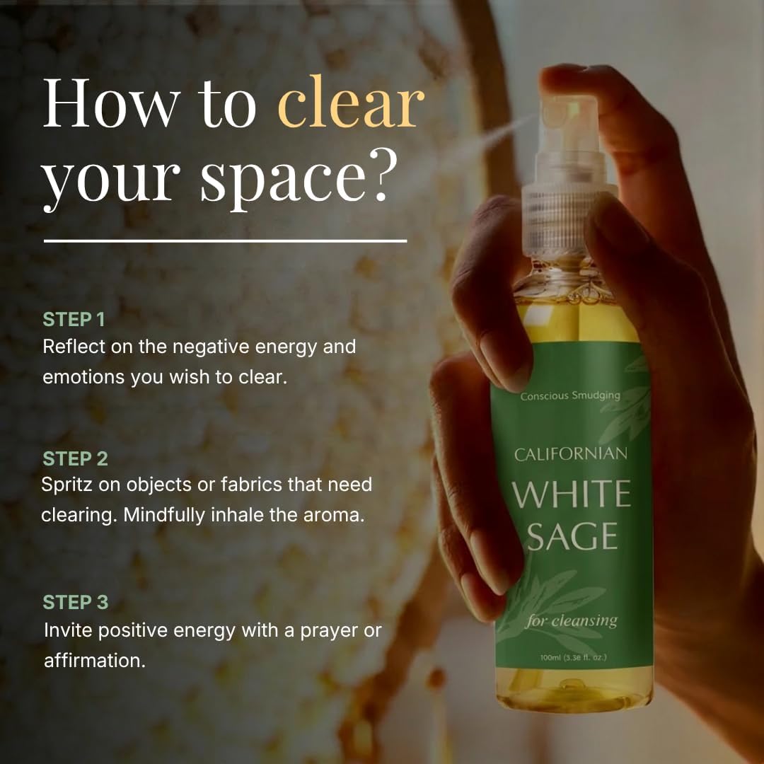 White Sage Smudge Spray Mist Gift Set by Aromafume | 3x50ml | White Sage with Lavender & Palo Santo | Air Freshener Sprays for Home, Fabric & Linen Mist | For Cleansing Negative Energy & Protection