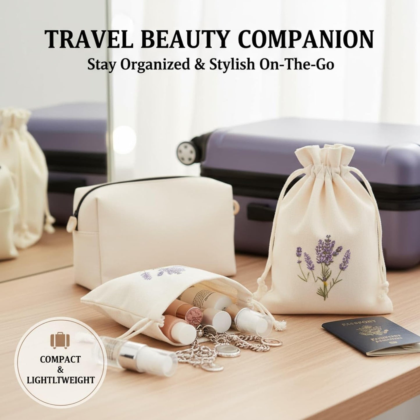 12 Pcs Sachet Bags Empty Small Sachet Bags for Fragrance Handmade Scent Sachets Lavender Pattern(13x18cm, Natural Cotton)
