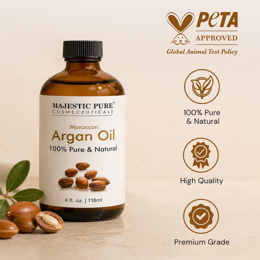Majestic Pure Moroccan Argan Essential Oil - 4 Fl Oz