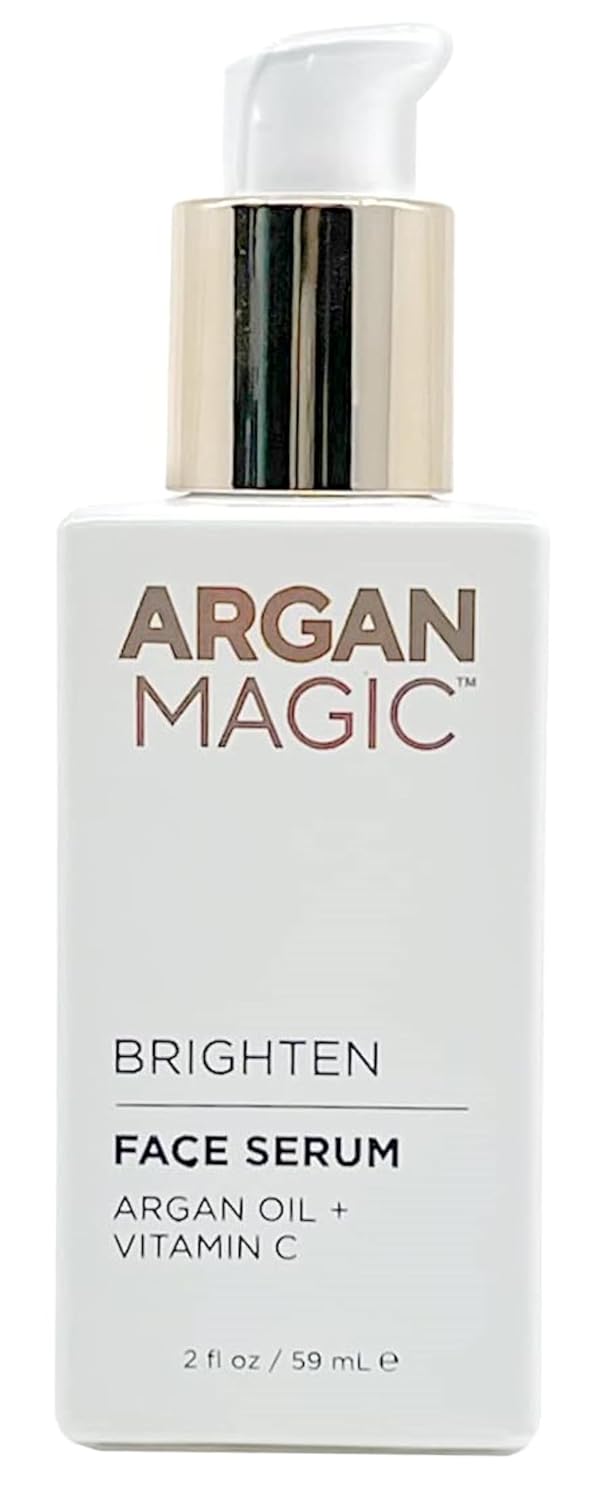 Argan Magic Brighten Face Serum with Vitamin C & Argan Oil - Hydrating & Brightening Formula | Reduce Dark Spots, Fine Lines, & Wrinkles (2 oz)