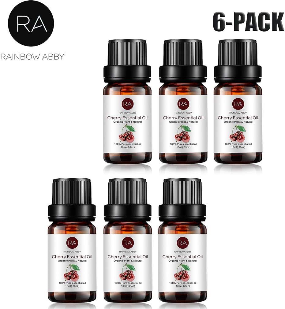 6-Pack Cherry Essential Oil, 100% Pure Organic Natural Aroma Cherry Oil for Diffuser (6X10ml)