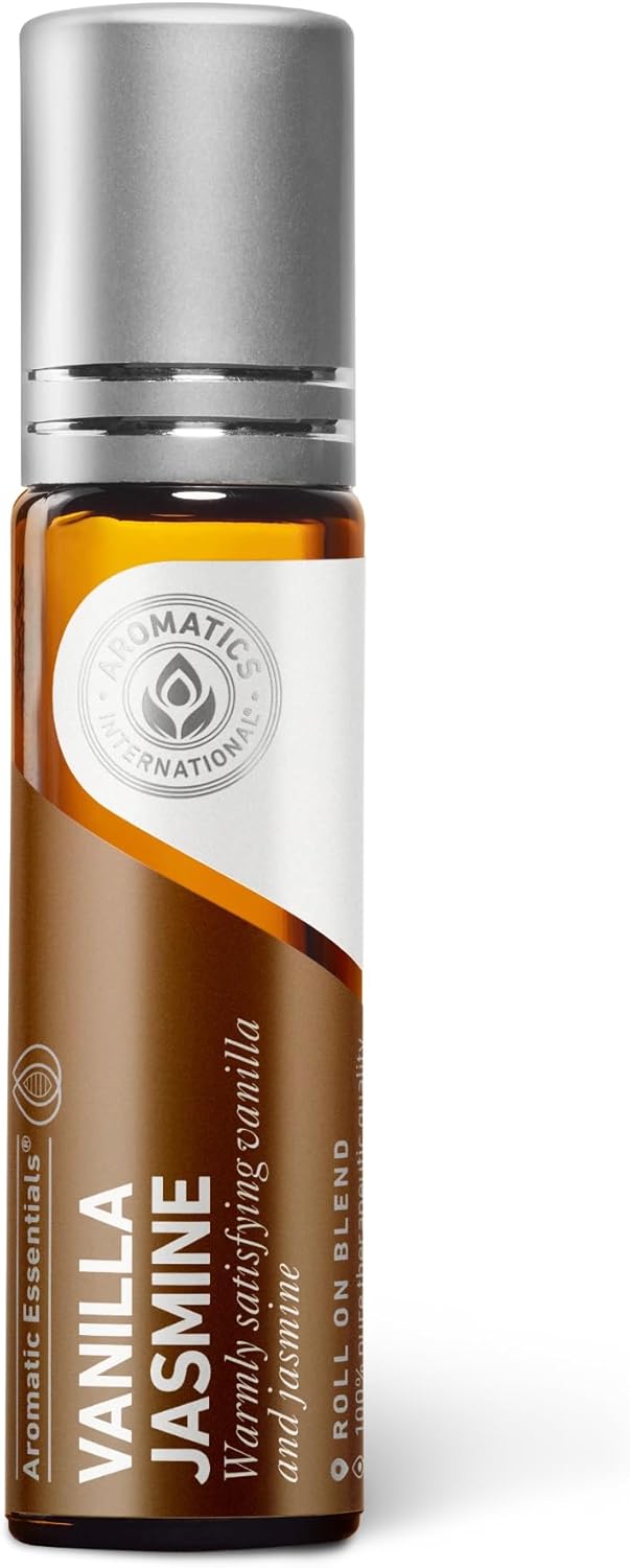 Aromatics International Vanilla Jasmine Essential Oil Blend Roll On, 10ml | Floral Aromatherapy Roll On for Relaxation