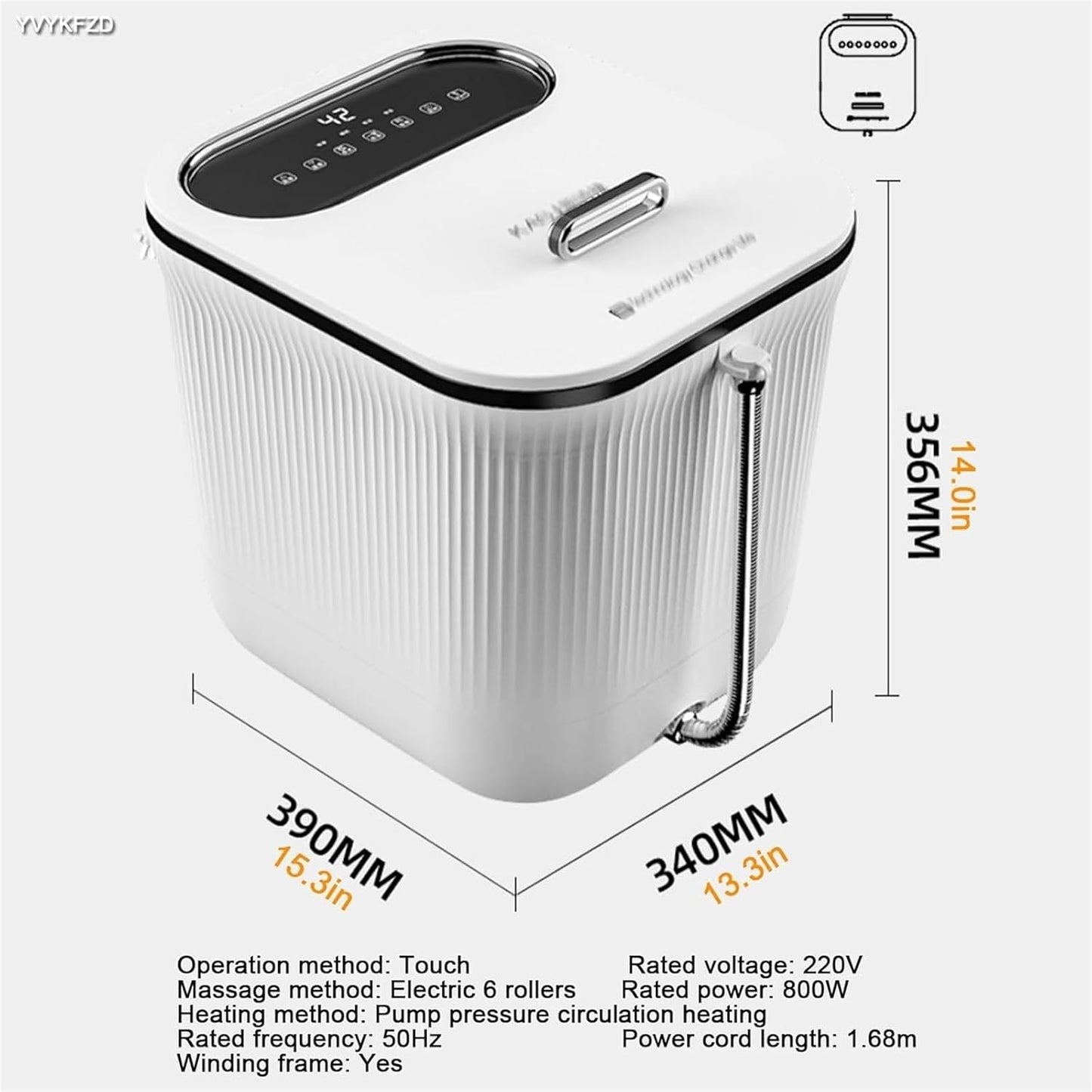 Foot Spa Bath Massager with Heat， Portable Foot Soak Tub with Lid Heat Temperature Control Bubbles