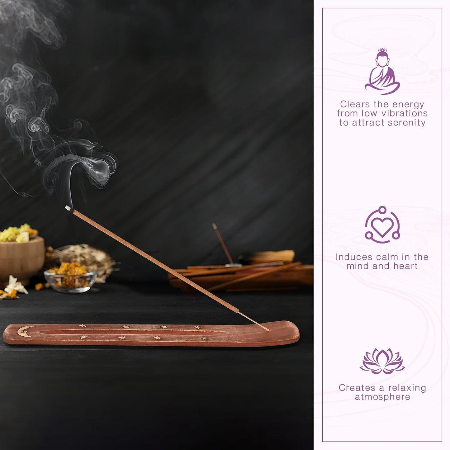 Lavender Incense Sticks - Natural Incense for Relaxation, Meditation and Creating a Serene Atmosphere(100 Sticks & 1 Burner Holder)