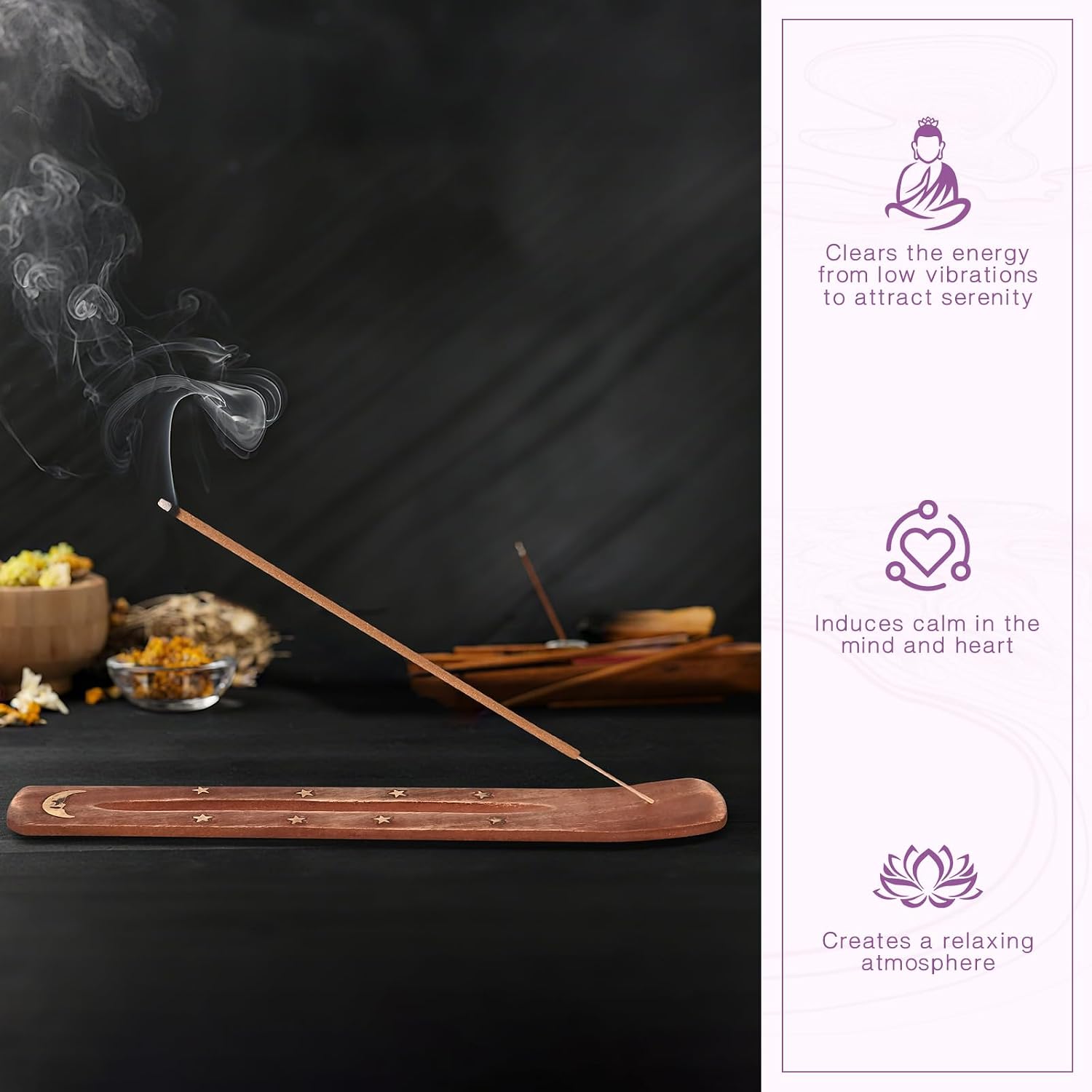 Lavender Incense Sticks - Natural Incense for Relaxation, Meditation and Creating a Serene Atmosphere(100 Sticks & 1 Burner Holder)
