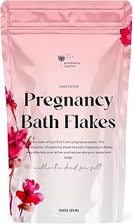 Gourmanity Comfort Unscented Magnesium Flakes for Bath, Relief for Pregnant Women Aches, Helps Improve Sleep Quality & Blood Circulation, Natural Ingredients, Harvested from Dead Sea, 32oz