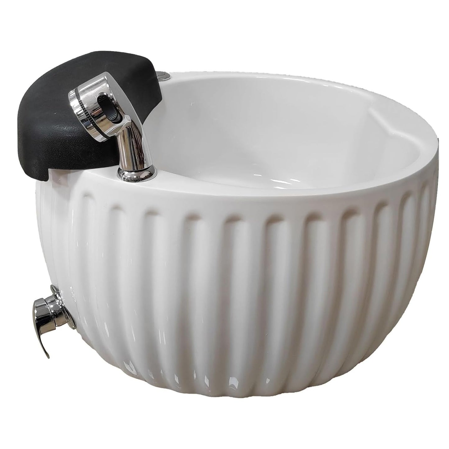 Acrylic Footbath Featuring Spa Massage, Colorful Lamp, Round Design, Automatic Drain Pump – Ideal for Beauty, Nail Salons, Home Use in White Massage version 24.8 * 20.8 * 13.8