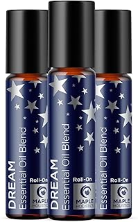 Sleep Essential Oil Roll On - Aromatherapy Essential Oil Roller for Restful Sleep and Relaxation with Pure Lavender & Roman Chamomile - Calming Pre-Diluted Blend for Nighttime Aromatherapy (3-Pack)