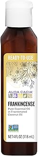 Aura Cacia Ready-to-Use Frankincense Essential Oil in Fractionated Coconut Oil, GC/MS Tested for Purity | 4 Fl Oz (Pack of 1)