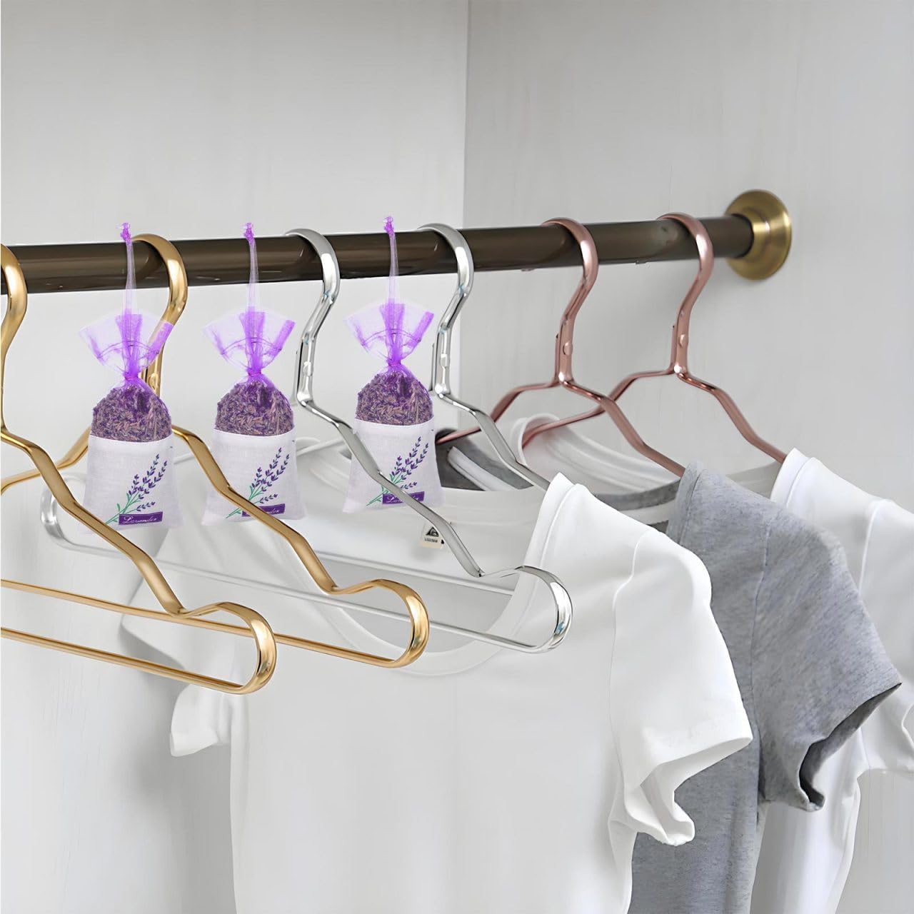 25 Pack Lavender Sachet Bags Empty - Lavender Sachets for Drawers and Closets Odor Eliminator - Purple Potpourri Bags Home Fragrance Empty Cotton Organza Pouches for Rose Orange Cinnamon
