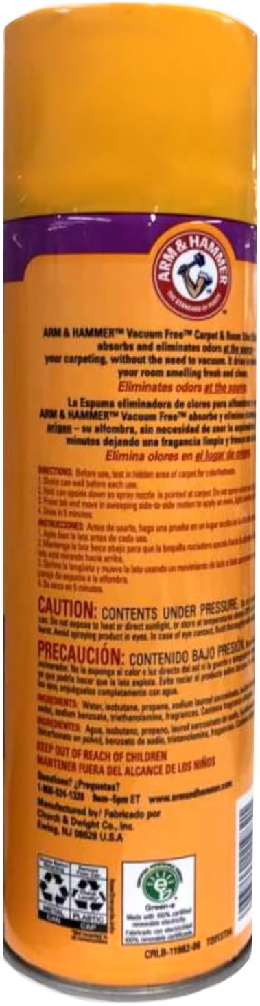 Arm & Hammer Fresh Scentsations Carpet & Room Odor Eliminator Spray, Island Mist, Vacuum-Free Foam, Just Spray and Walk Away, 15 oz (Pack of 3)
