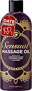 Aromatherapy Sensual Massage Oil for Couples - Relaxing Lavender Massaging Oil for Massage Therapy with Vitamin E Jojoba & Sweet Almond - Naturally Scented Vegan Non GMO & Gluten Free (8 Fl Oz)