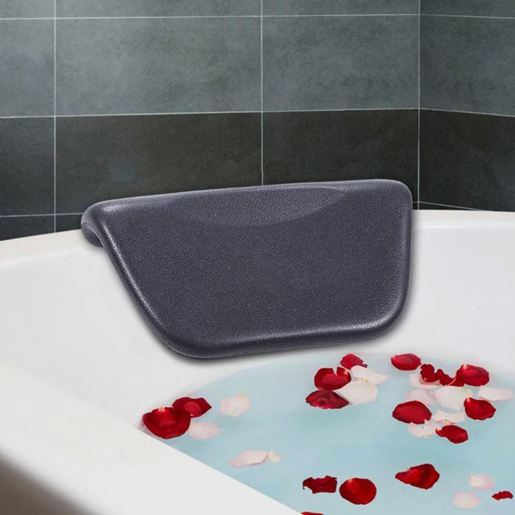 1PC Bath Pillow PU Leather Bath Spa Cushion Bathtub Ergonomic Head Neck Rest Support for Home Hot Tub Black