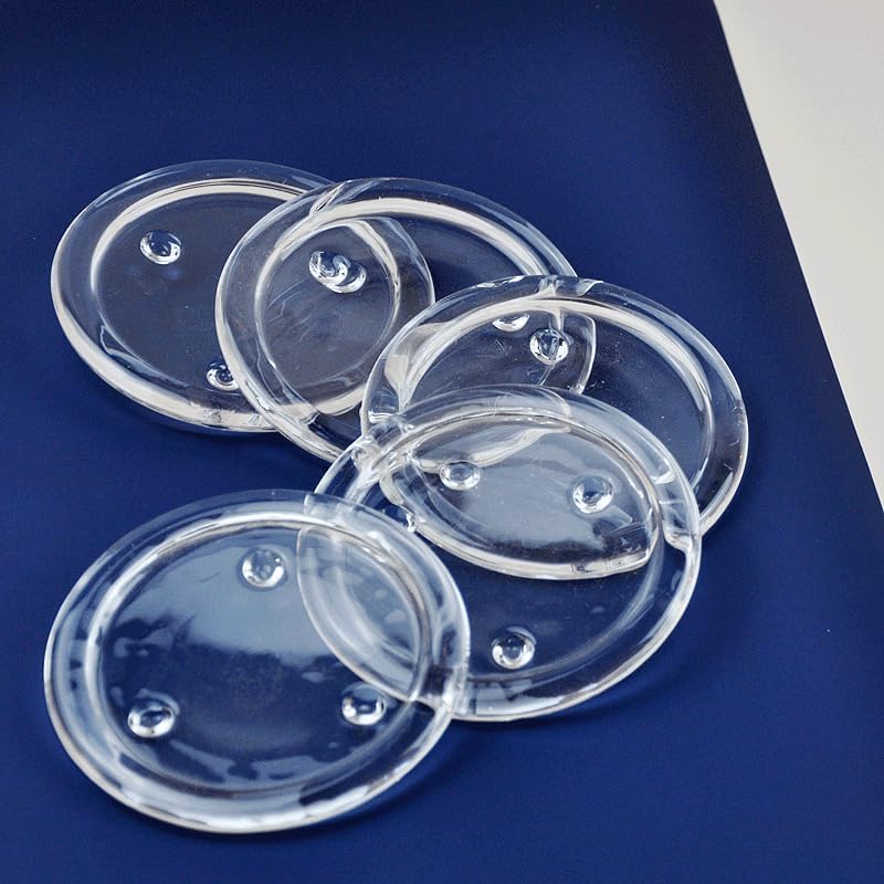 12 Pack Clear Transparent Candle Plate, Round Glass Candle Holder, Candle Holders for Pillar Glass 3"
