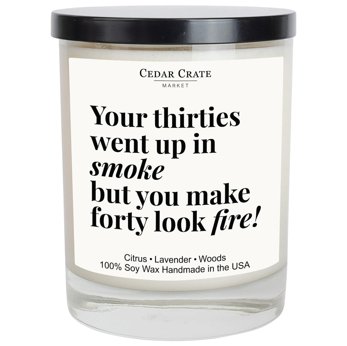 40th Birthday Gifts Women & Men - Lavender & Lemongrass Soy Wax Birthday Candles